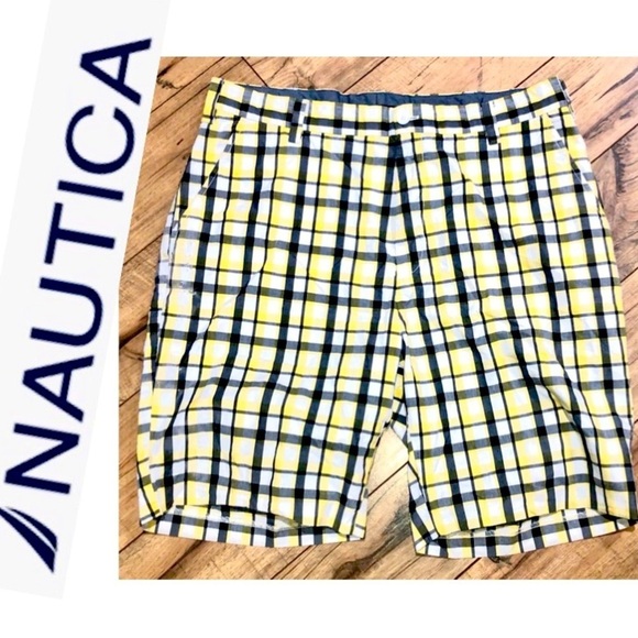 Nautica Other - Nautica Yellow Plaid Shorts 36W